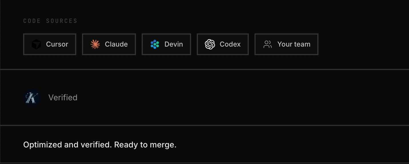 Kai sits above the IC agents — Cursor, Claude Code, Devin — and the humans on your team.